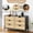 Black+Oak, variant on Kojooin Tall, Six-Drawer Rattan Dressing Table with Modern Wooden Storage Cabinet, Suitable for Bedrooms, Living Rooms, Dressing Rooms, Or Entryways