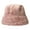 Pink, variant on Yirtree Women's Faux Fur Bucket Hats Fluffy Winter Warm Ladie's Unique Printed Fisherman Cap
