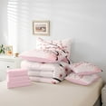 thumbnail image 5 of Feelyou Pink Cherry Blossoms Twin Bedding Sets 7-Piece for Girls, Romantic Flower Floral Bedding Comforter Set, Japanese Style Reversible Sheet Sets, Luxury Bedroom Decor, 5 of 7