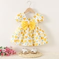 thumbnail image 6 of Xdegoge Toddler Floral Dress Summer Puff Short Sleeve Flowy Casual Cute Dresses 2T Girl Clothes Yellow Toddler Dresses Vestidos Para Niña, 6 of 6