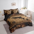 thumbnail image 2 of Feelyou Rustic Fishing Pike Animal Twin Bedding Sets for Men Boys, Country Lodge Cabin Bedding Comforter Set, Brown, Black Reversible, 7pcs, 2 of 7