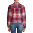 thumbnail image 4 of No Boundaries Juniors' Tie Front Plaid Flannel Shirt, 4 of 6
