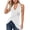 White, variant on Halter Tops for Women Asymmetrical V Neck Halter Backless Top Sleeveless Wrap Top 20s Going out Tops Black S