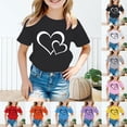 thumbnail image 2 of Girls First Day of School Shirt Short Sleeve Round Neck Graphic Basic Tees Preppy Back To School Clothes For Teen Girls,Grey,3-4 Years, 2 of 6