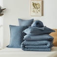 thumbnail image 6 of Davulos Queen Comforter Set with Sheets,7 Pieces Bed in a Bag Queen Size Modern Diamond Pattern Seersucker Bedding Set for All Season, 6 of 9