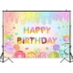 thumbnail image 2 of Fondo de donut de feliz cumpleaños para niñas, dulces decoraciones de fiesta de cumpleaños, fondo, pastel, mesa, pancarta, 2 of 4