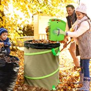 Colwelt 47 Gallon Leaf Bags Collapsible, Hardshell Bottom Heavy Duty Collapsible Garden Bag Include Leaf Scoop, Garden Gloves