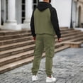 thumbnail image 5 of CONZONE Mens Sweatsuit 2 Peice Set Casual Track Suit for Men Patchwork Color Long Sleeve Hoodies Sweatpants Cozy Fall Winter Athletic Jogging Outfits, 5 of 5