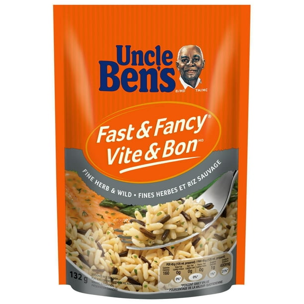 Riz aux fines herbes et riz sauvage Vite & Bon de marque Uncle Ben's, 132 g