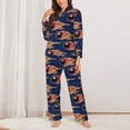 thumbnail image 2 of Fotbe Bowling Ball And Flame Conjunto de Pijama de Manga Larga para Mujer con Estampado, Ropa de Dormir de 2 Piezas, Conjunto de Casa Suave y Cómodo con Bolsillos-Large, 2 of 7