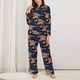 thumbnail image 2 of Balery Bowling Ball And Flame Conjunto de Pijama con Estampado para Mujer, Conjunto de Dos Piezas con Manga Larga, Ropa de Dormir Suave con Bolsillos, Pijamas Cómodos-Medium, 2 of 7
