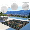 thumbnail image 3 of Black Flowers Outdoor Rug for Patio/Deck/Porch, Non-Slip Large Area Rug 5 x 8 Ft, Spring Floral Elegant Pastoral Vintage Indoor Outdoor Rugs Washable Area Rugs, Reversible Camping Rug Carpet Runner, 3 of 8