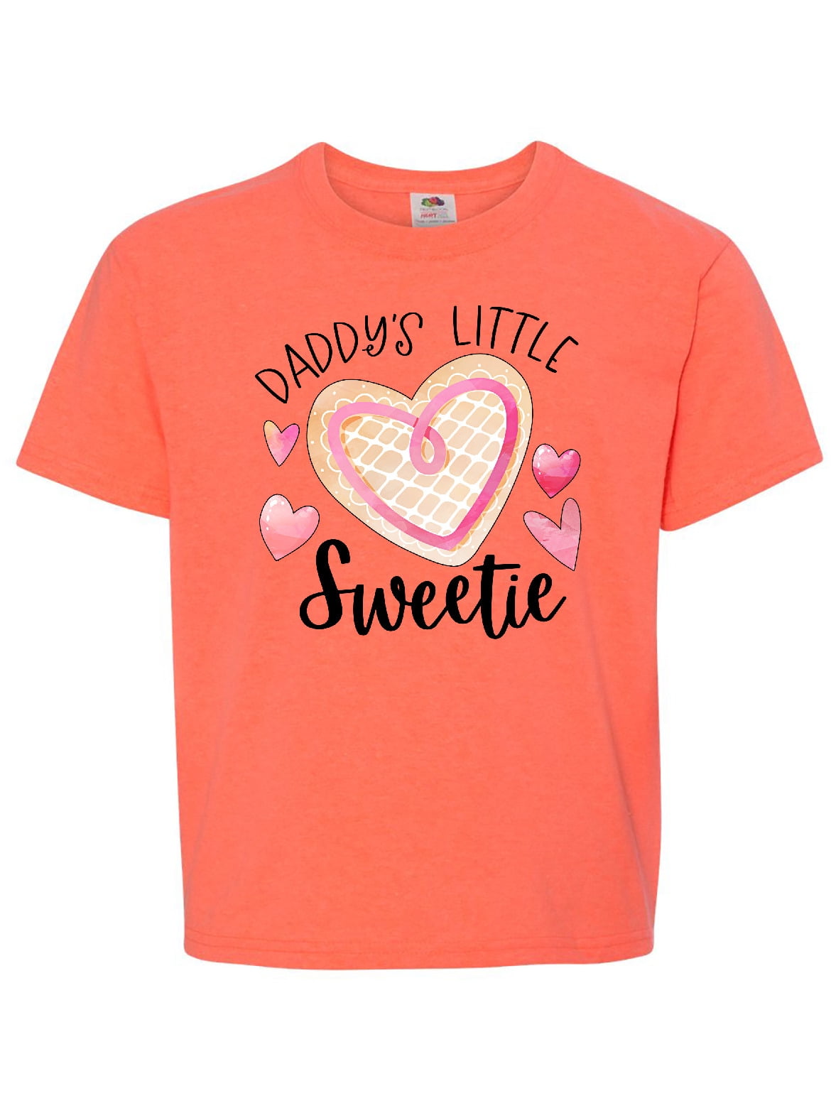 Daddy's Little Sweetie with Pink Heart Cookie Youth T-Shirt - Walmart ...