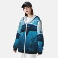 thumbnail image 3 of Fotbe Ocean Dolphin Fish School Chaqueta con Protección Solar UPF 50+ para Hombre y Mujer, Camisa con Capucha y Bolsillos-3X-Large, 3 of 7