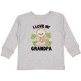 thumbnail image 3 of Inktastic Cute Sloth I Love My Grandpa with Green Leaves Boys or Girls Long Sleeve Toddler T-Shirt, 3 of 5