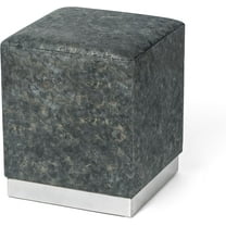 Square Storage Ottoman Vanity Stool with Storage Velvet Footstool Makeup Vanity Chair Padded Seat Small Ottoman Foot Rest for Living Room Bedroom Dorm Entryway, Colorful Black