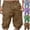 Shorts-Coffee, variant on Cargo Shorts for Men Multi Pockets with Pockets Lightweight Mid Rise Elastic Waist Button Utility Shorts Outdoor Straight Leg Bermuda Shorts Travel Bottoms Green S