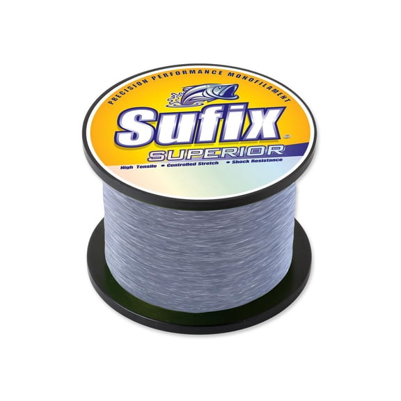 Sufix Superior Monofilament Fishing Line, 4.4 lb Spool, 100 lb Smoke Blue