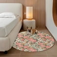 thumbnail image 3 of Round Area Rug-3ft Vintage Blossom Floral Leaf Non Slip Washable Circle Carpet Soft Large Floor Rugs for Living Room Bedroom Nursery Office, 3 of 9