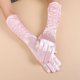 thumbnail image 1 of Xiao Hua Guantes largos de noche de satén para mujer, con mangas retro, para novias, bodas, fiestas de ópera, color rosa, 1 of 5