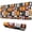 Halloween Icons Collage, variant on Long Mouse Pads for Desk,Halloween Icons Pattern Desk Mats on Top Of Desks, Desk Mouse Pad Extra Large with 3mm Non-Slip Base and Stitched Edge for Gaming,Office,Work,Home 31.5x11.8in