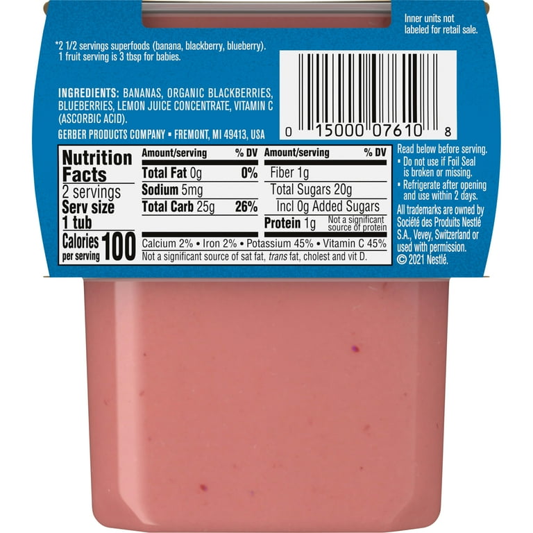 Gerber banana blackberry blueberry 2025