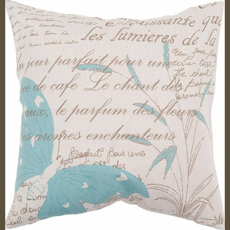 Art of Knot Amadora Blue Cotton/Linen Decorative Pillow with Poly Fill