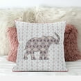 thumbnail image 3 of Elephant Silhouette Duo Indoor/Outdoor Pillow with Removable Cover in White Pink Brown20x20, 3 of 4