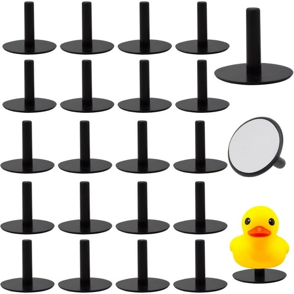 30pcs Rubber Duck Plugs, Black Plastic Self-Adhesive Rubber Duck Holder with Double-Sided Adhesive Stickers for Jeep Dash and Fixed Display, Duck Plug Mount Holders, Gift for Jeep Car Lover