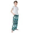 thumbnail image 4 of FORMRS Kids Pajama Pants with Pockets Size 6-8Y Boys Lounge Sleep Bottoms, Light Blue Geometric Pattern, 4 of 8