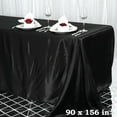 thumbnail image 2 of BalsaCircle Halloween 6 Pieces 90" x 156" Black Rectangle Washable Decorative Satin Solid Tablecloths, 2 of 6