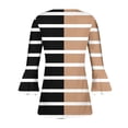 thumbnail image 5 of BangWanChi Women Striped Fashion Printed Casual V-Neck Short Sleeve Loose T-Shirt Blouse Tops, 5 of 5