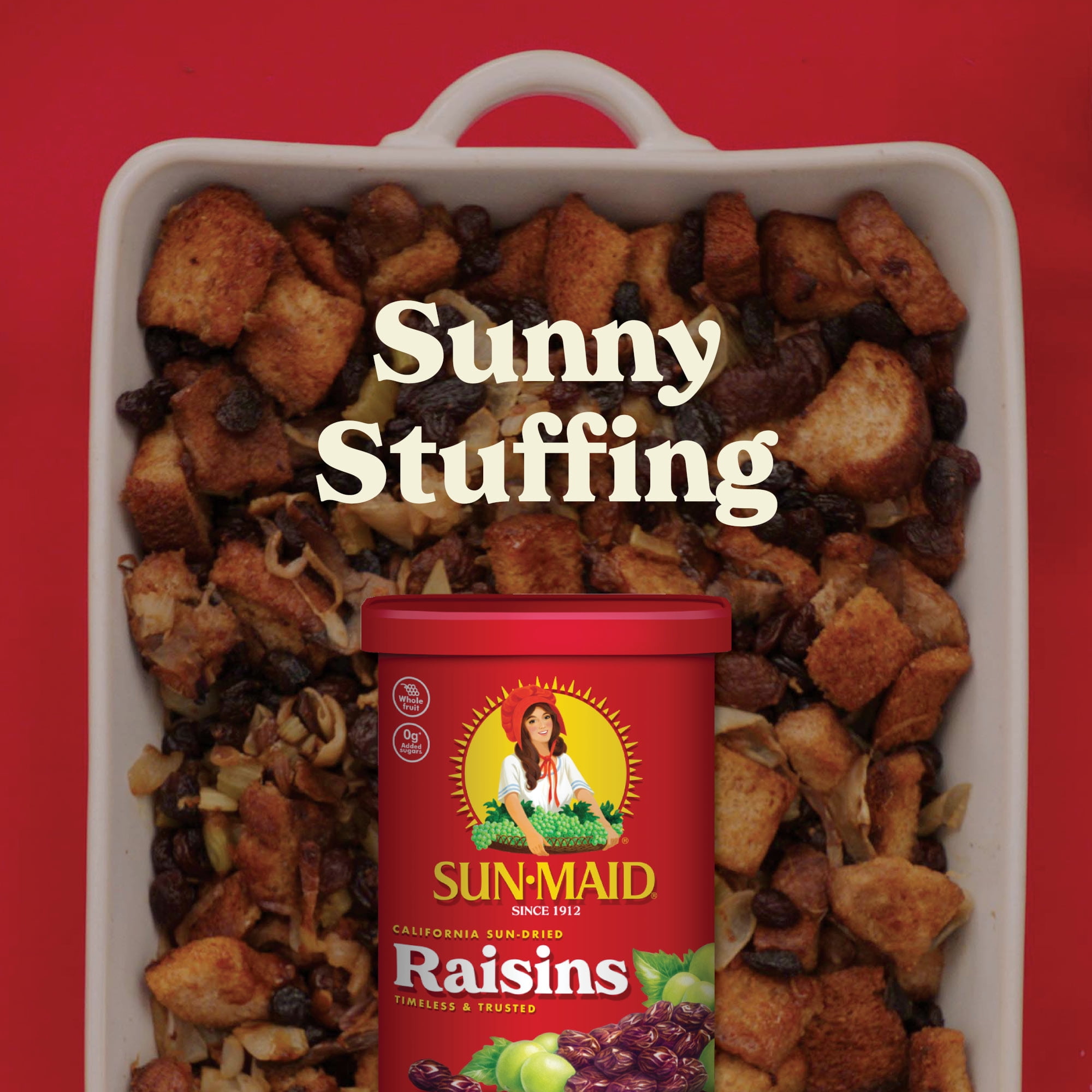 Sun-Maid California Sun-Dried Raisins, Dried Fruit Snack, 22.58 oz Canister