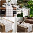 thumbnail image 5 of Brown Buffalo Plaid Table Runner 90 Inches Long,Farmhouse Checkered Watercolor Cotton Linen Table Runners Dresser Scarves,Fabric Tabletop Scarf Furniture Cover for Home Dinner Party 13"x90", 5 of 9