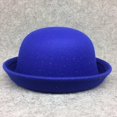 thumbnail image 1 of Trendy Women Solid Color Bowler Derby Wool Felt Hat, 1 of 5