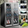 thumbnail image 4 of 24 Bottle Wine Cooler Refrigerator - White Red Wine Fridge Chiller Countertop Wine Cooler - Freestanding Compact Mini Wine Fridge 24 Bottle w/ Digital Control, Stainless Steel Door - NutriChef PKCWC24, 4 of 9