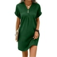 thumbnail image 4 of JIANJIA Casual Dresses For Women Neck Solid Colour Pullover Comfortable Button Down Dress Sportwear, 4 of 8
