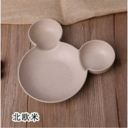 

New Kids Wheat Bowl Shape Mickey Drawing/Fun Dinner Plate For Kid/Baby Training