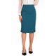 thumbnail image 1 of Falda Lápiz de Mujer Inspire Chic de Cintura Alta con Abertura y Cierre Invisible, Falda de Trabajo, Azul Verde, 1 of 5