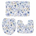 thumbnail image 2 of Blue Daisy Bathroom Rugs Set Farmhouse Flowers Floral Non Slip Absorbent Soft Bath Mats 3 Piece Set with Bathroom Rug, U-Shaped Floor Mat, Toilet Seat Cover Large Size, 2 of 9