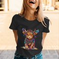 thumbnail image 2 of Tisuna Mardi Gras T Shirt For Women Fashion Print Short Sleeve Crew Neck Tops Casual Comfortable Ladies Festival Pullover Outfits Black, 2 of 5