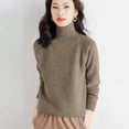thumbnail image 5 of Sweaters for Women Trendy Solid Color Fashionable Sweater Turtleneck Casual Long Sleeve Soft Basic Knit Loose Fit Pullover Tops, 5 of 6