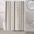 thumbnail image 5 of Fabric Shower Curtain, Boho Black Geometric Striped Farmhouse Style Retro Linen Bathroom Curtain with 12 Hooks Waterproof No Bad Odor Machine Washable Bath Curtains for Bathroom, Spa Room, 72"x84", 5 of 6