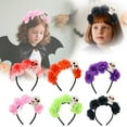 thumbnail image 5 of Gothic Floral Headband Halloween Hair Accessories Day of the Dead Mexican Party Headpiece for Women Girls, 5 of 5