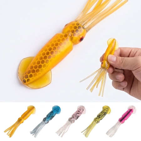 QLUEWX Bionic Squid Soft Lure Brown Hollow Tube Octopus Bait Plastic Trolling Lure For Saltwater Sea Fishing Offshore Angling Tackle Gift For Fishing Enthusiasts