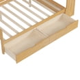 thumbnail image 4 of Wooden Full Size Daybed with Storage Shelves, Multi-functional Bed with 2 Storage Drawers and Study Desk, Natural, 4 of 7