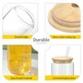 thumbnail image 3 of 24 Pack Beer Glass Cups with Bamboo Lids and Glass Straws Beer Can Shaped Drinking Glasses Cups 16oz, 3 of 7