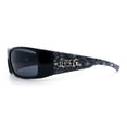 thumbnail image 6 of Locs Mens Skull Arm Thick Temple Wrap Biker Gangster Sunglasses Shiny Black, 6 of 8