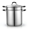 thumbnail image 3 of Cook N Home 4-Piece Stainless Steel Pasta Cooker Steamer Multipots, 12 Quart, Silver, 3 of 7