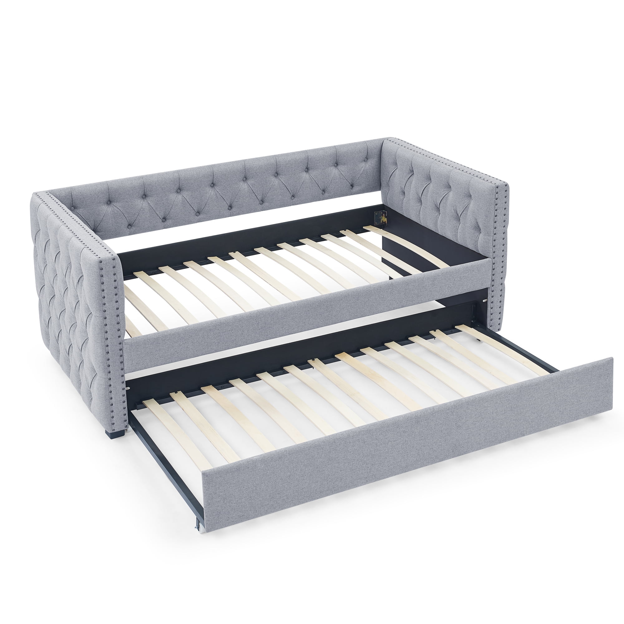 ペダルオープンツイン35L 2個セット　22✖️42.5✖️48h DEALTOPS Upholstered Twin Daybed with Trundle, Modern Wood